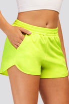 running shorts with phone pocket Lime Green