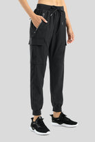 womens hiking cargo pants tapered black side